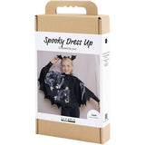 Boxed Halloween costume with bat wings and 'Spooky Dress Up' text on a white background