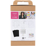 Craft Kit cardboard box with a artist's face on the top, featuring colouring patterns and materials.