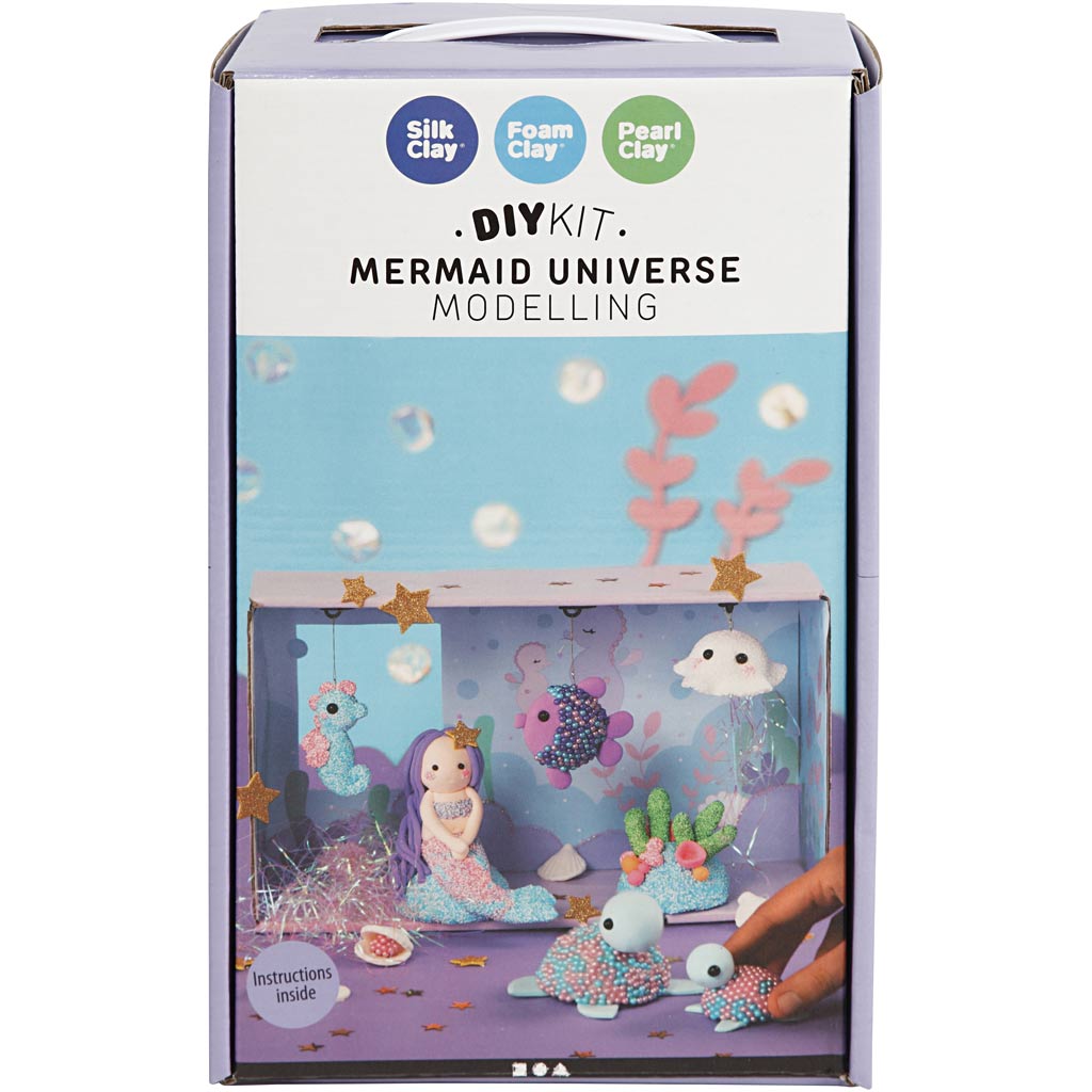 Silk Clay DIY Mermaid Universe Modelling Kit packaging with mermaid and sea creature toys.