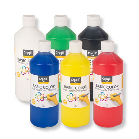 Creall Basic Colour Poster Paint Set - Assorted (6 x 500ml)