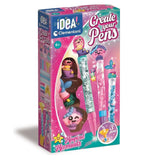 Clementoni Idea Create Your Pens Magical Mermaids toy set in its original retail packaging, featuring three colorful pens with mermaid and cartoon character designs.