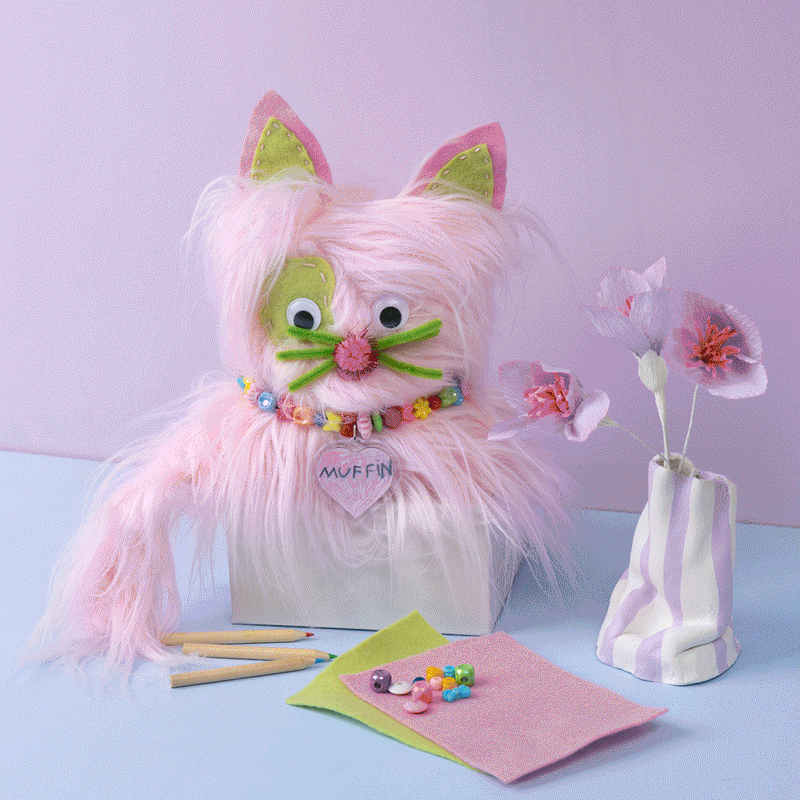 A GIF of different creative craft projects for kids