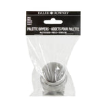 A packaged Daler Rowney 'Palette Dippers' product in a clear plastic bag with a black header card, showing a silver metal paint brush dipper inside.