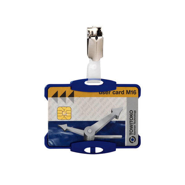 Durable Security Pass Holder with Clip 54x85mm Blue (Pack of 25) 8118/06