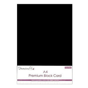 Dovecraft Premium A4 Card 240gsm - Black (10 Sheets)
