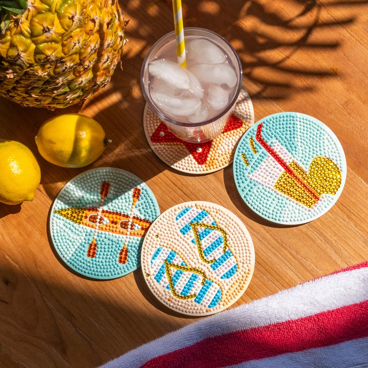 Diamond Dotz Coaster 10x10cm Kit - Vacation (4 Pack)