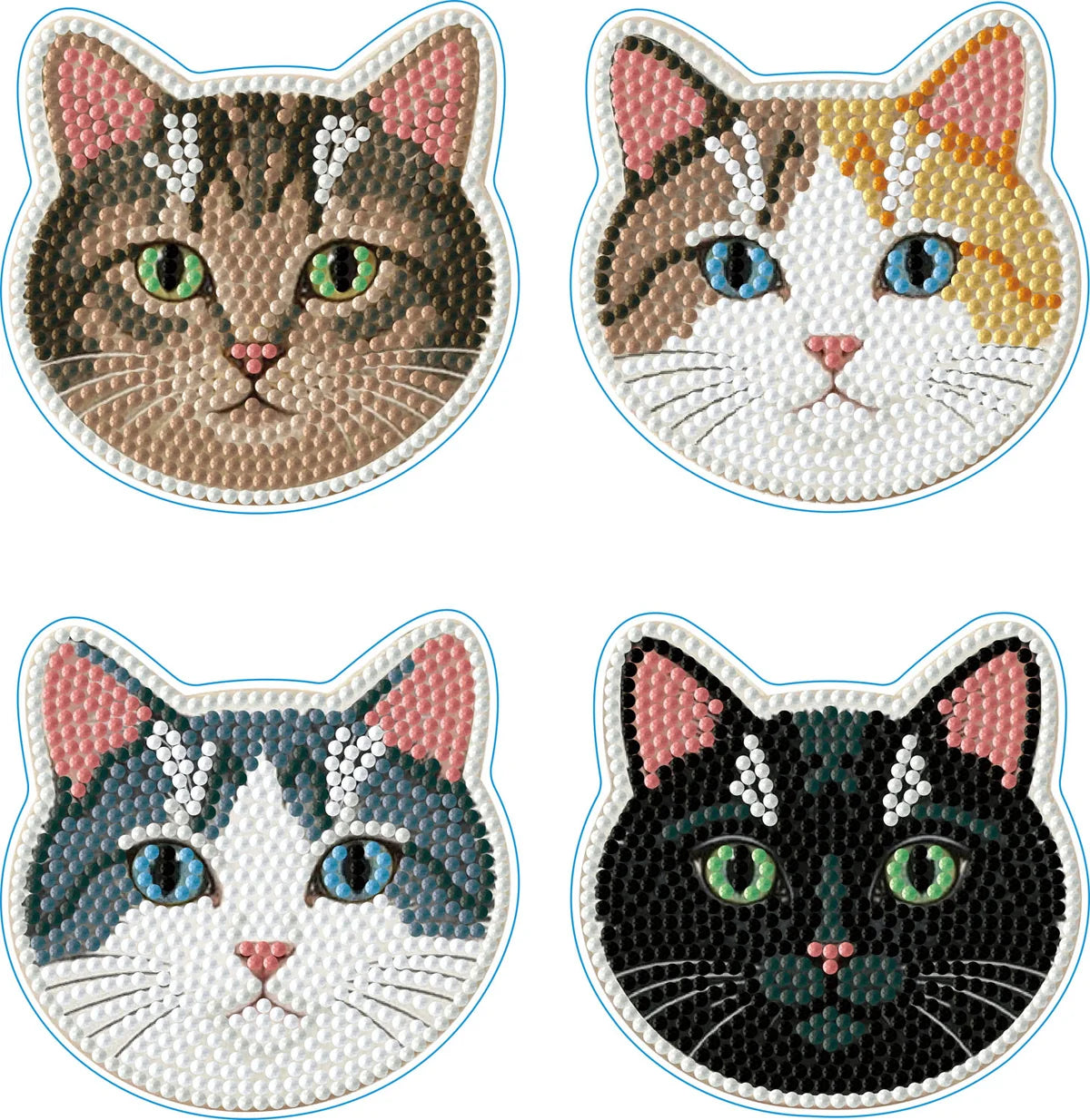 Diamond Dotz Coasters 10x10cm - Cats (4 Pack)