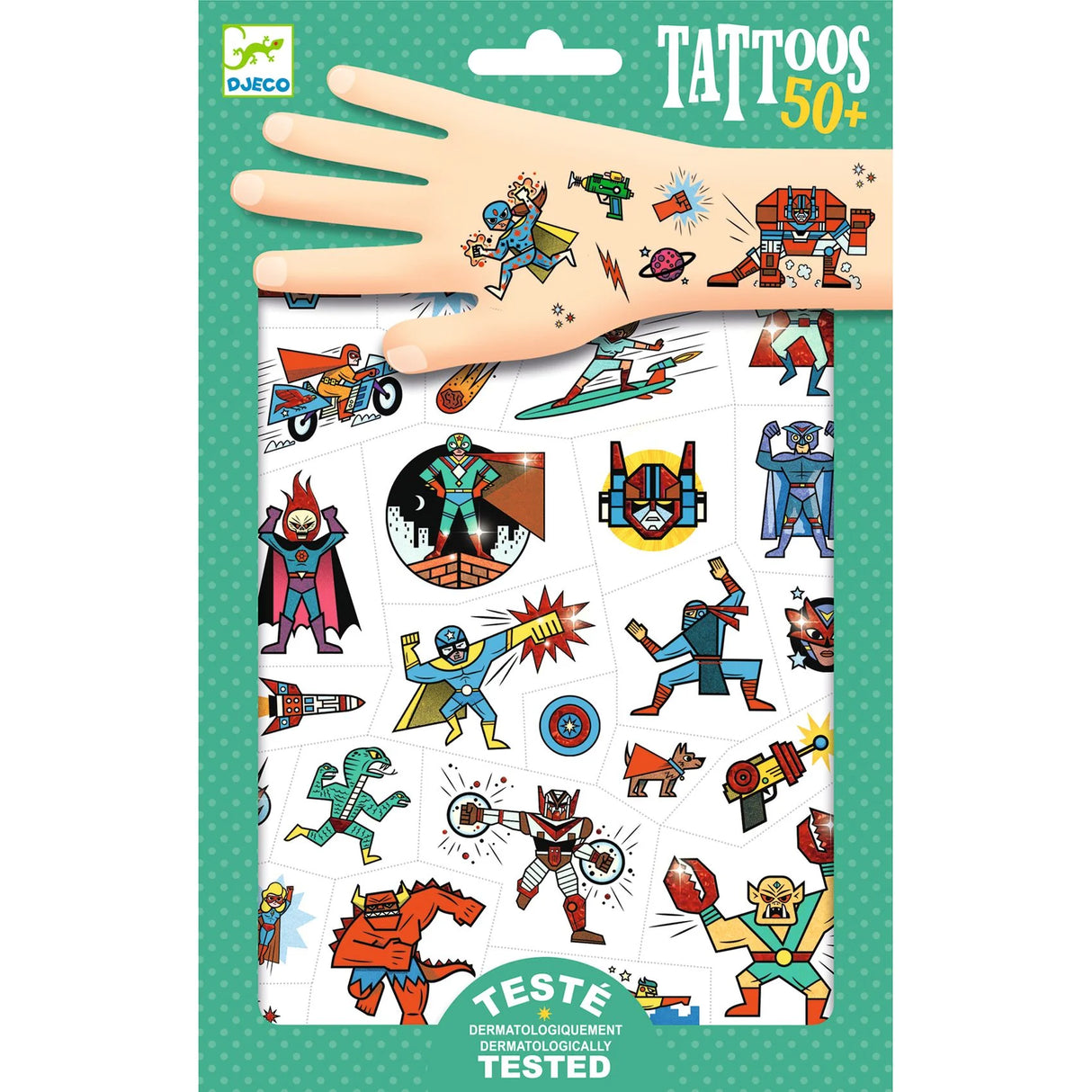 Djeco Temporary Tattoos - Heroes vs Villains