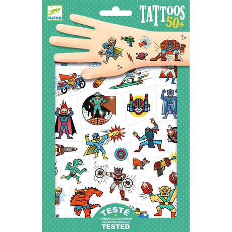 Djeco Temporary Tattoos - Heroes vs Villains