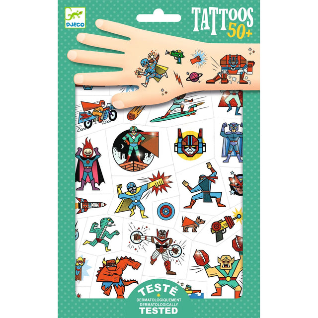 Djeco Temporary Tattoos - Heroes vs Villains