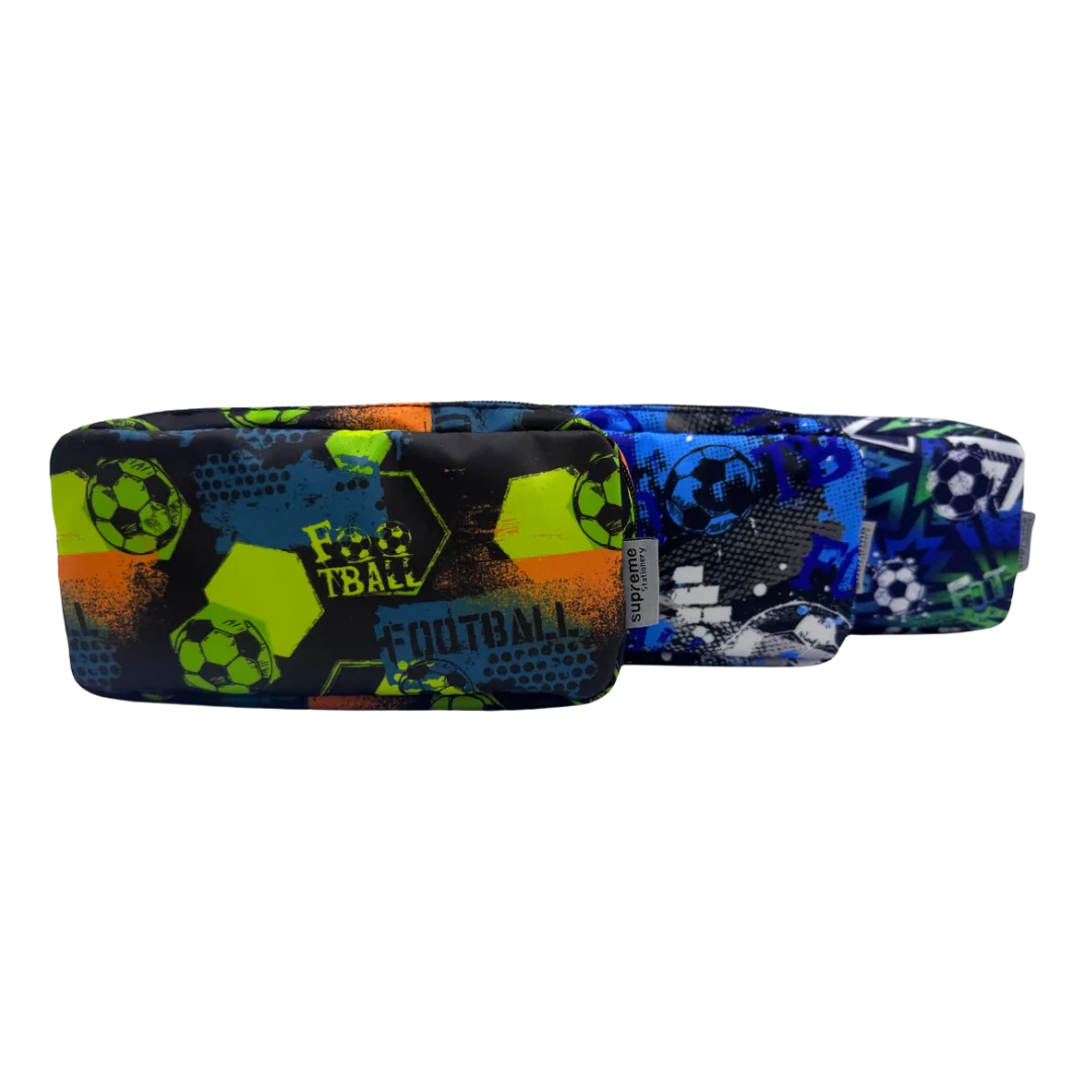 Supreme Stationery Double Pencil Case - Football (Assortment)