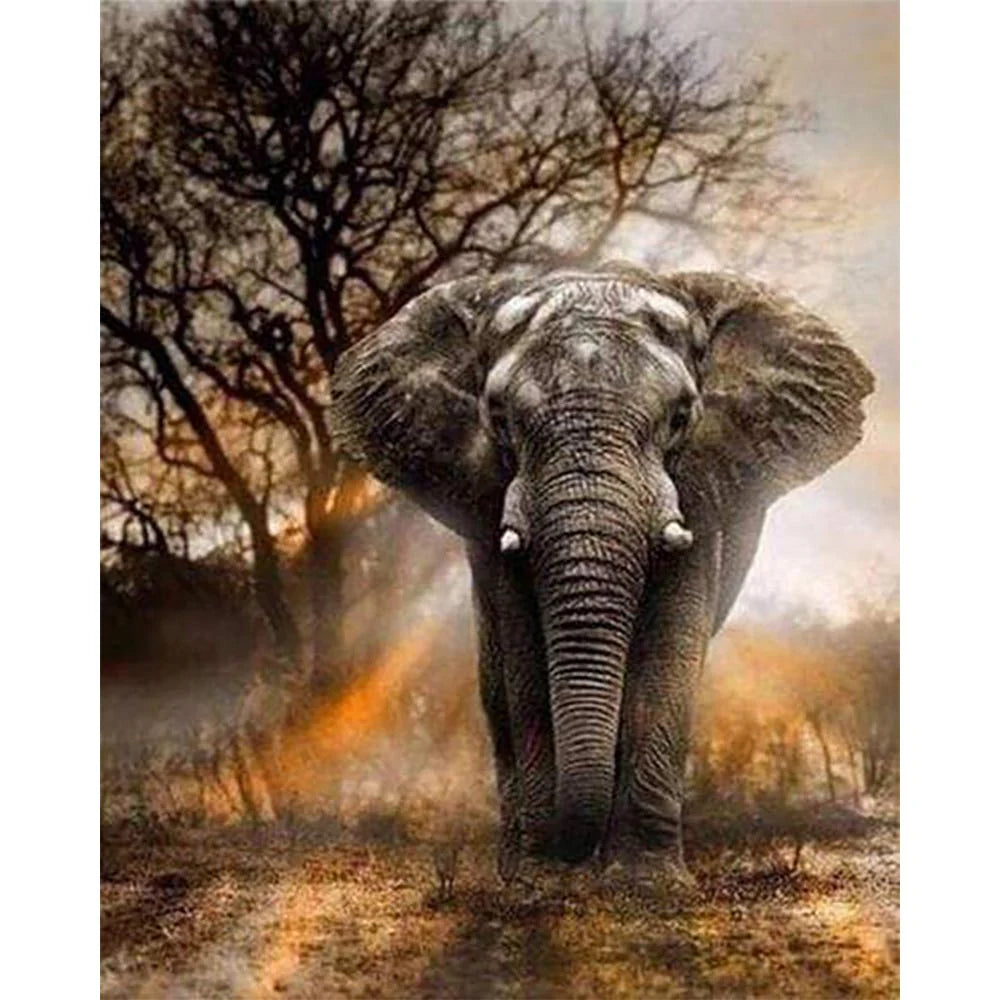 Diamond Art Kit 40x50cm - Elephant In The Savanna