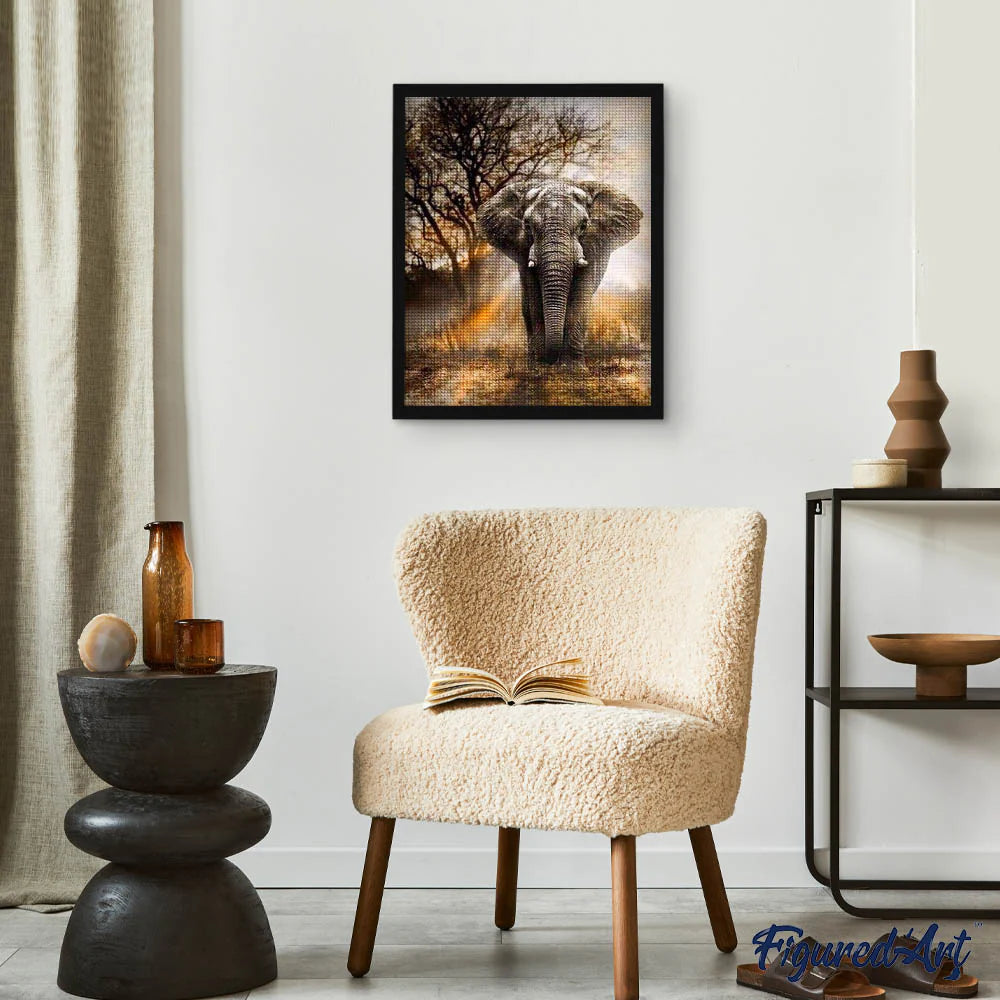 Diamond Art Kit 40x50cm - Elephant In The Savanna