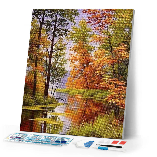 Diamond Art Kit 40x50cm - Lake In Autumn
