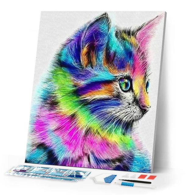 Diamond Art Kit 40x50cm - Colorful Kitten