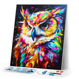 Diamond Art Kit Colorful Abstract Wildlife 40x50cm - Owl