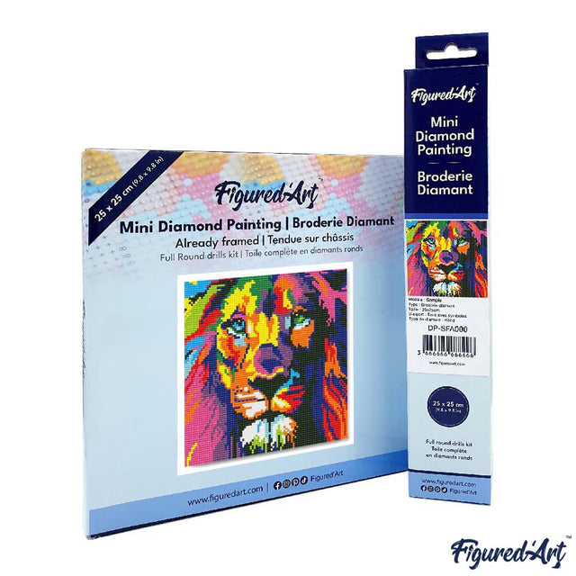 Diamond Art Kit 25x25cm - Lion Pop Art