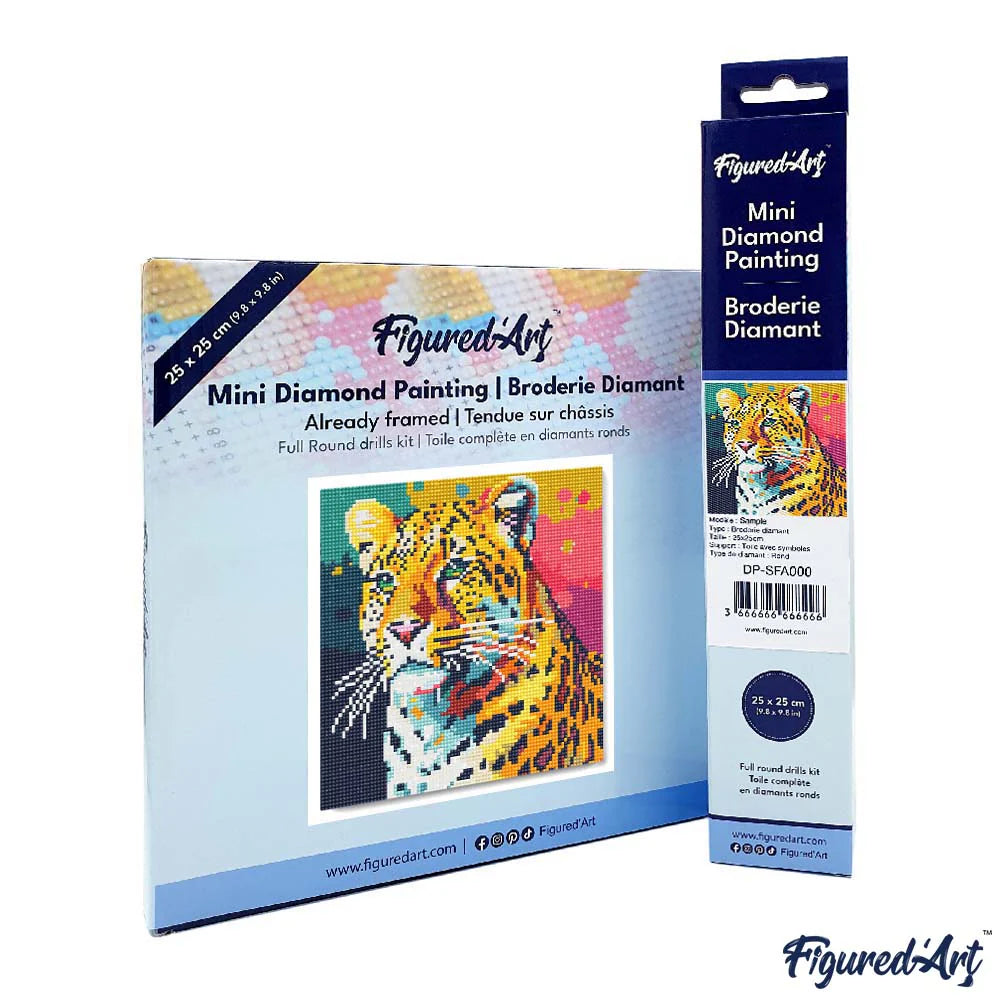 Diamond Art Kit 25x25cm - Leopard Abstract Pop Art