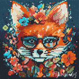 Diamond Art Kit 25x25cm -  Fantasy Fox & Flowers