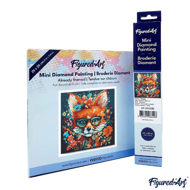 Diamond Art Kit 25x25cm -  Fantasy Fox & Flowers