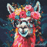 Diamond Art Kit 25x25cm - Fantasy Llama And Flowers