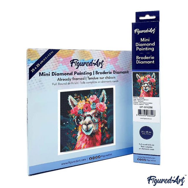 Diamond Art Kit 25x25cm - Fantasy Llama And Flowers
