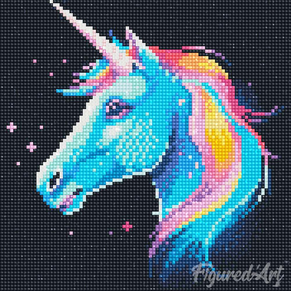 Diamond Art Kit 25x25cm - Neon Unicorn