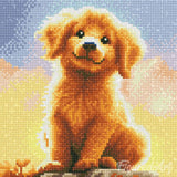 Diamond Art Kit 25x25cm - Cute Golden Retriever Pup