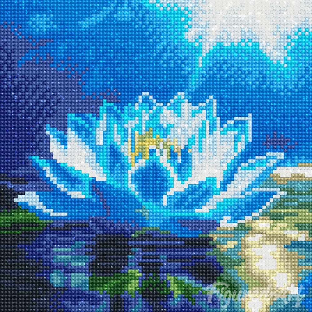 Diamond Art Kit 25x25cm - Shiny White Lotus