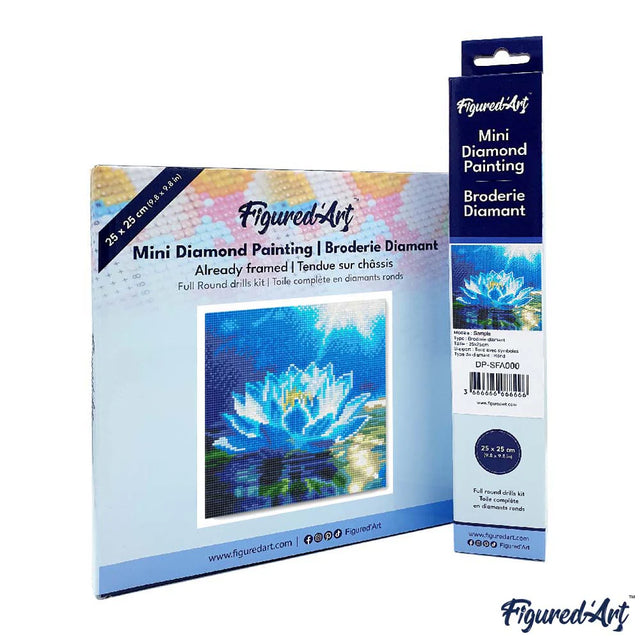 Diamond Art Kit 25x25cm - Shiny White Lotus