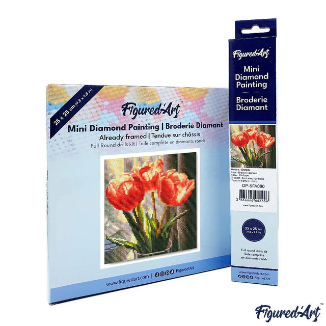 Diamond Art Kit 25x25cm - Peachy Tulips