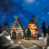 DIY Miniature Wooden Dollhouse - Twinkling Christmas House