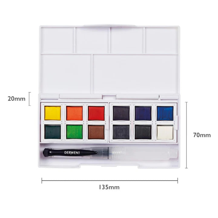Derwent Watercolour Paint Pan 12 Set
