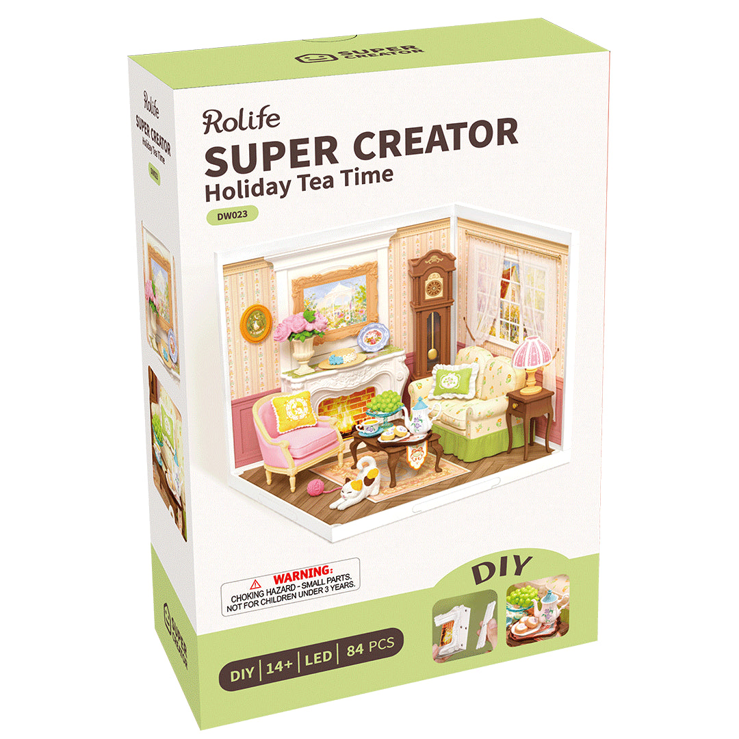 Rolife Super Creator Miniature DIY House - Holiday Tea Time