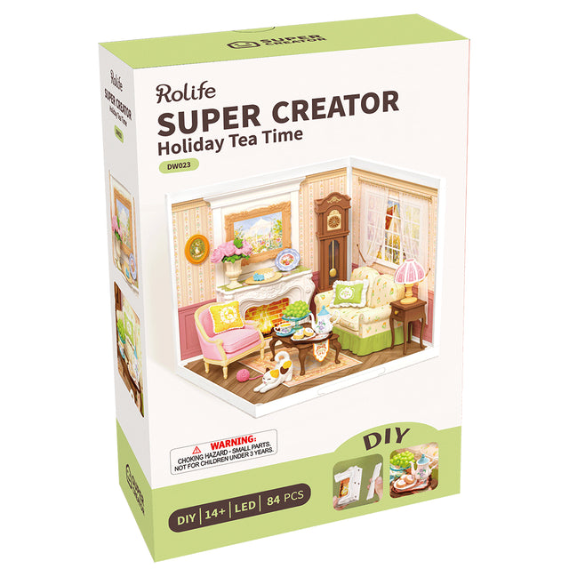 Rolife Super Creator Miniature DIY House - Holiday Tea Time