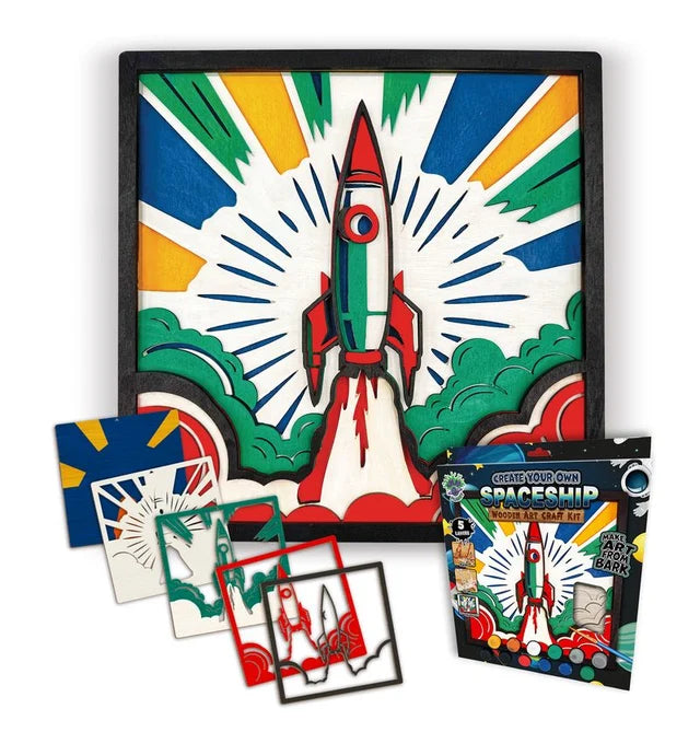 Splat Planet Wood Art Kit - Spaceship