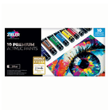 Zieler Easel and Acrylic Paint Gift Set - Paints, Brushes and A3 Pad