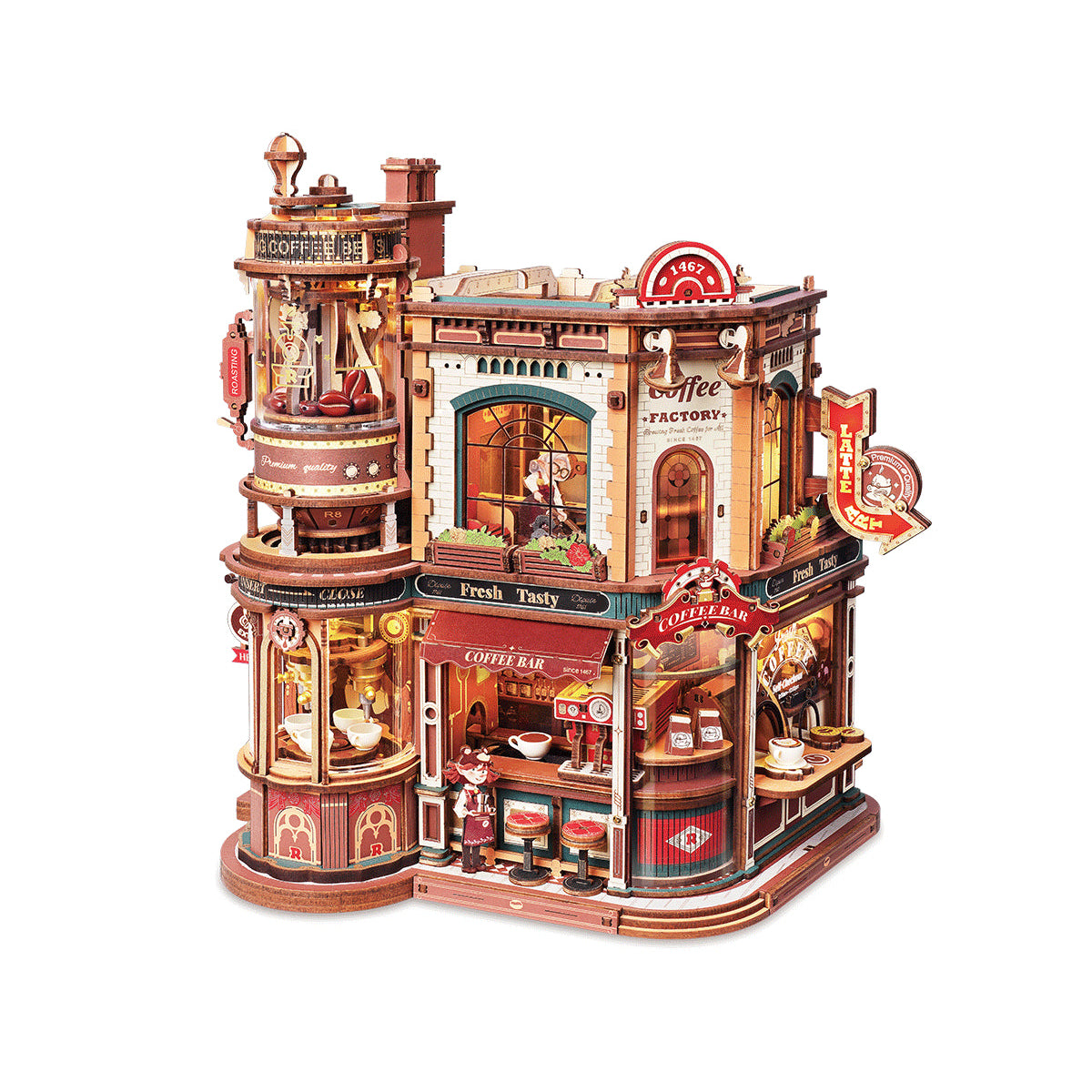 ROKR Music Box Wooden 3D Puzzle - Dream Coffee Factory