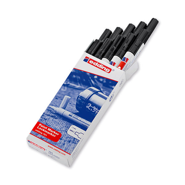 Edding 751 Bullet Tip Paint Marker Fine Black (Pack of 10) 4-751001