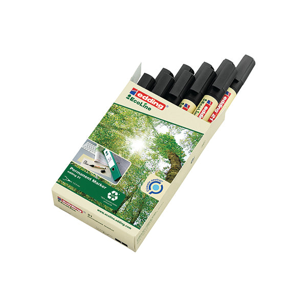 Edding 21 Ecoline Permanent Markers Black (Pack of 10) 4-21001