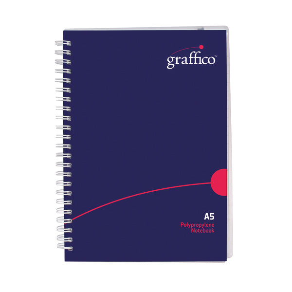Graffico Polypropylene Wirebound Notebook 140 Pages A5 EN08822