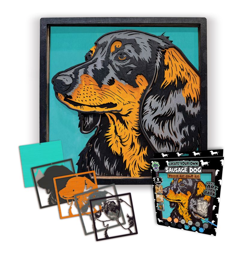 Splat Planet Wood Art Kit - Sausage Dog