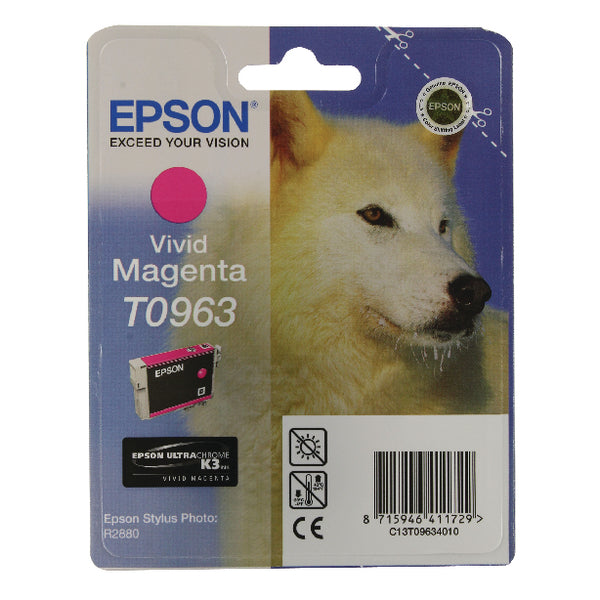 Epson T0963 Ink Cartridge Ultra Chrome K3 Vivid Magenta C13T09634010