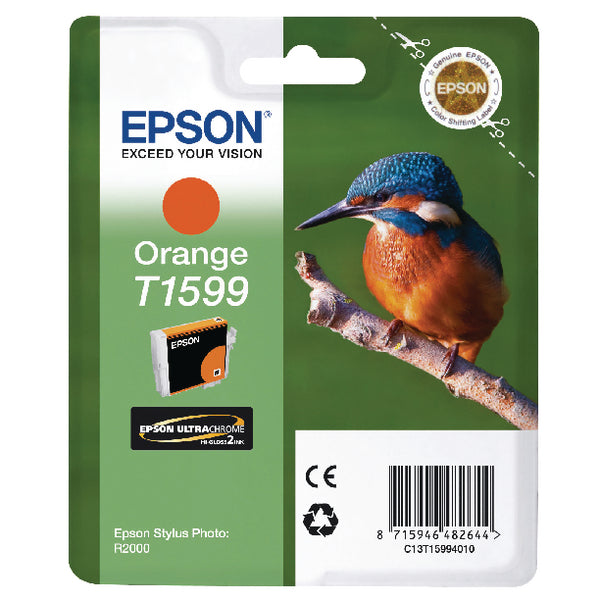 Epson T1599 Ink Cartridge Ultra Chrome Hi-Gloss2 Kingfisher Orange C13T15994010