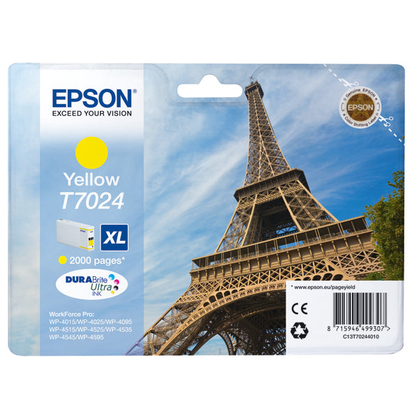 Epson T7024 Ink Cartridge DURABrite Ultra XL Eiffel Tower Yellow C13T70244010