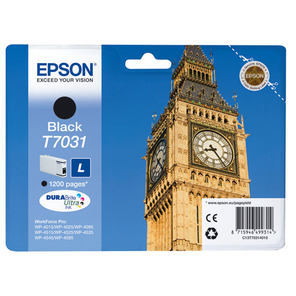 Epson T7031 Ink Cartridge DURABrite Ultra L Big Ben Black C13T70314010