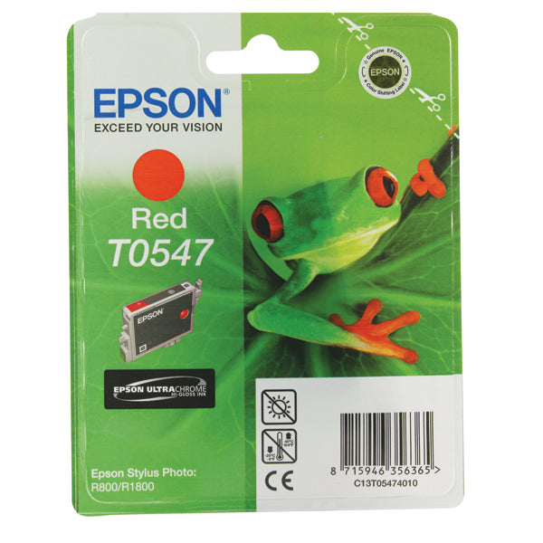 Epson T0547 Ink Cartridge Ultra Chrome Hi-Gloss Frog Red C13T05474010