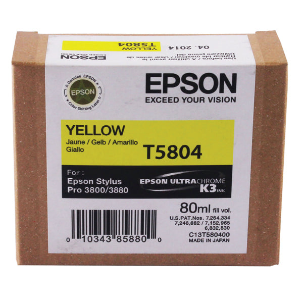Epson T5804 Ink Cartridge Yellow C13T580400