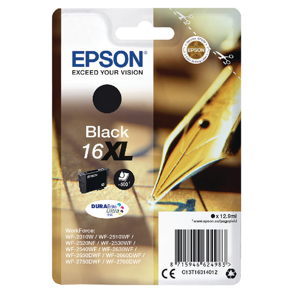 Epson 16XL Ink Cartridge DURABrite Ultra HY Pen/Crossword Black C13T16314012