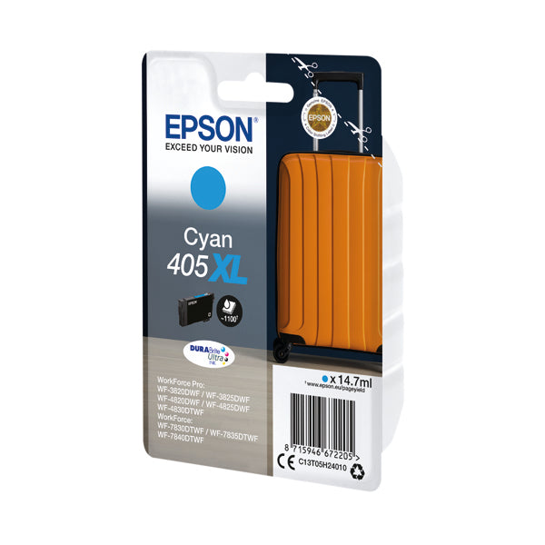 Epson 405XL Ink Cartridge DURABrite Ultra Suitcase Cyan C13T05H24010